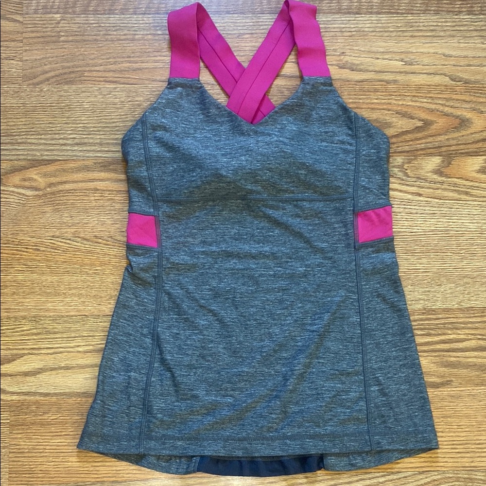 Lululemon Women’s  Gray and Pink Tank